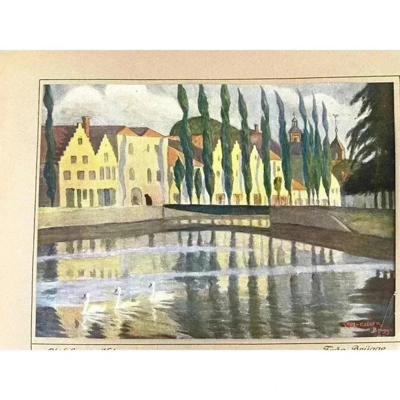 Masolle Schultzberg Sager-Nelson Ahlberg Art Print 1923 Color Etching Dual Side - Picture 8 of 10